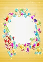 backgroud with balloons and torn paper