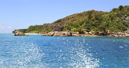 Naklejka premium Beautiful Curieuse Island in Indian Ocean.