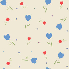 Tulip, floral background, seamless pattern.


