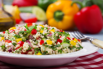 TABBOULEH Salad with cous cous and vegetable.