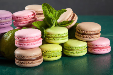 Vintage colorful macarons