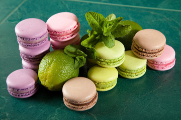 Vintage colorful macarons