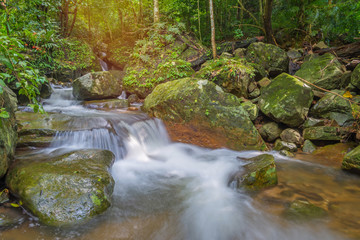 Waterfall in deep rain forest jungle (Krok E Dok Waterfall Sarab