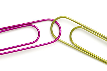 cropped image of two paper clips.