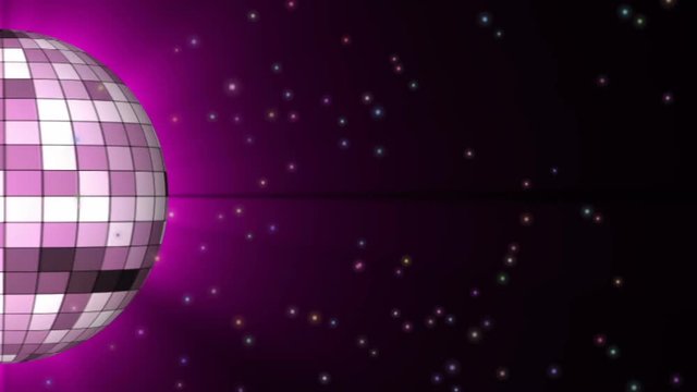 Disco Ball. Halb disco ball with space particle. Looping