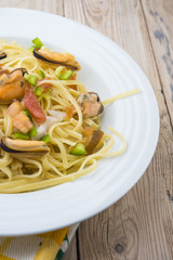 spaghetti with shrimp and mussel