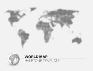 World map with halftone effect