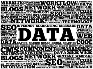 Obraz premium Data word cloud, business concept