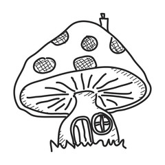 Simple doodle of a mushroom