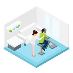 Shoulders Massage Isometric Illustration 