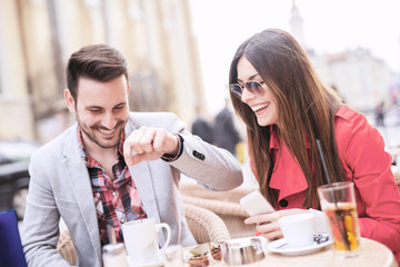 Happy couple outdoors