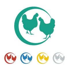 Fototapeta na wymiar Fowl Farm Animal Icon Logo Vector