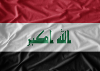 flag of Iraq , Flag has real fabric texture