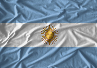 Fabric texture of the flag of  Argentina
