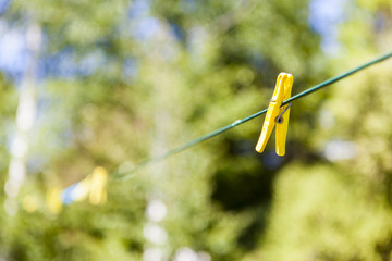 clothespin on clothesline
