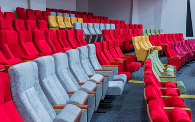 Naklejka premium empty chairs in theatre or conference hall