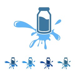 Dairy Milk White Drink Goat Sheep Cow Logo Vector Icon