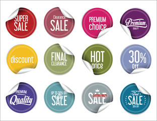 Sale stickers and tags collection