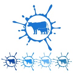 Dairy Milk White Drink Goat Sheep Cow Logo Vector Icon