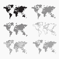 World map set, vector illustration