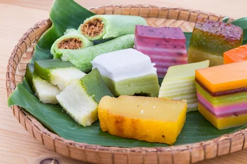Rolgordijnen Clsoeup on Malaysia popular assorted sweet dessert kuih © ThamKC