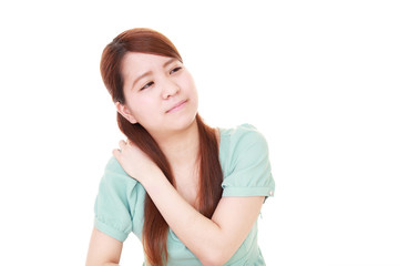 肩痛を訴える女性