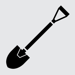 Flat shovel icon