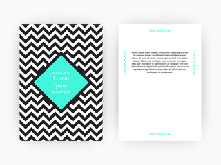 Brochure flyer design layout template, geometric background, lzig zag pattern, A4 size format