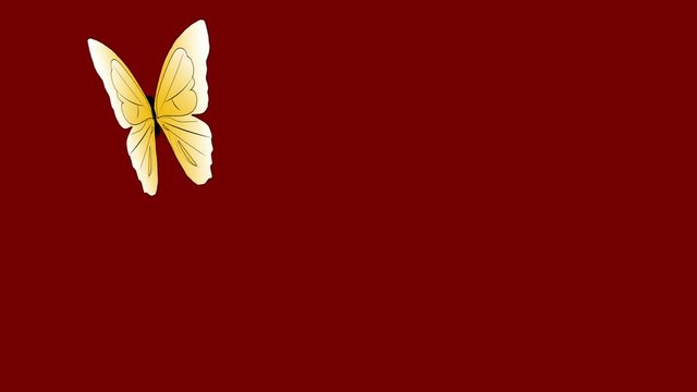 butterfly flying into frame from left to right ideal for title