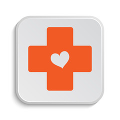 Cross with heart icon
