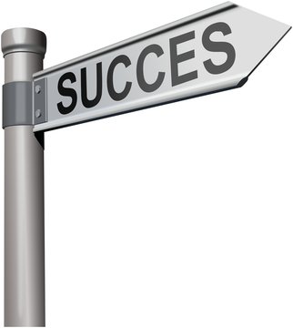 recommend clip art: Metal guidepost with the word Succes isolated on white