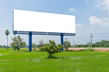Blank billboard or road sign ready for new advertisement