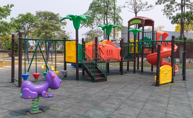 Colorful children playground in the park