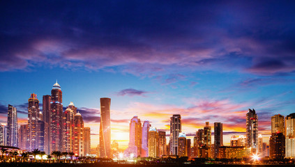 Fototapeta premium Modern buildings in Dubai Marina, Dubai, UAE