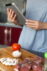 recette de cuisine sur une tablette