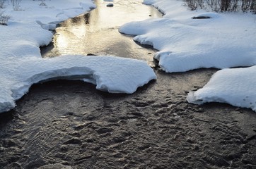 North Russian River at sunset in early spring