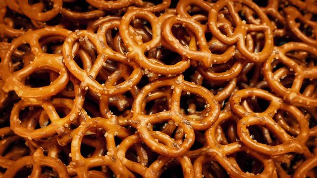 Pretzels Rotating On Plate