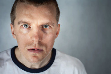 Unique handsome man with strong character