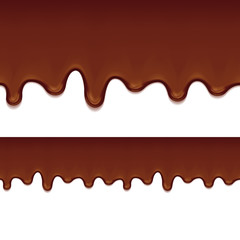 Melted chocolate drips - horizontal border.