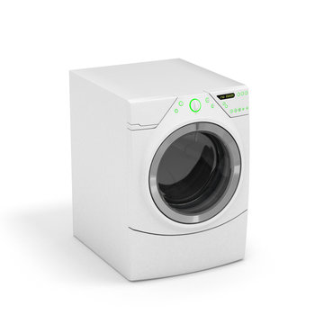 Washing machine on white background