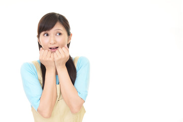 Fototapeta premium 驚いた表情の主婦
