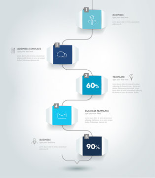 Timeline infographic speach template. Simply vector design.