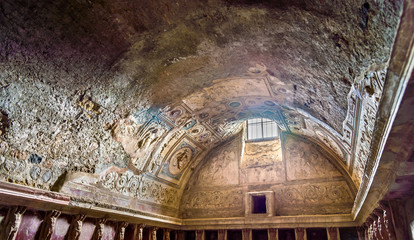 Interior of Stabian baths in Pompeii