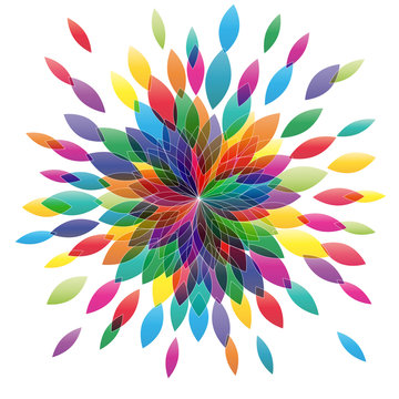 Vector flower in abstract shape. Spring concept