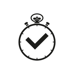 The stopwatch icon. Clock and watch, timer, countdown symbol. UI. Web. Logo. Sign. Flat design. App.
