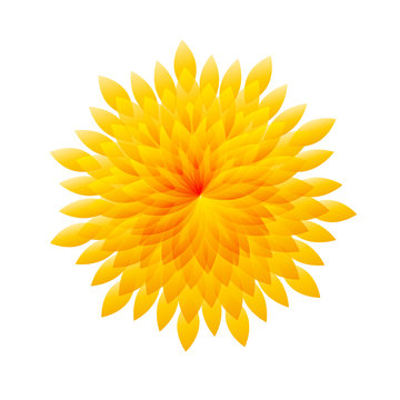 Vector yellow flower in abstract shape. Spring concept