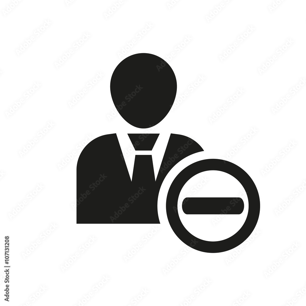 Poster the delete user icon. delete a user friend and avatar symbol. ui. web. logo. sign. flat design. app.