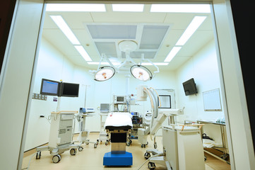 equipment and medical devices in modern operating room