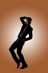 Asian businessman dancing