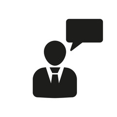 The speaking people icon. Talking and communication, message, speak symbol. UI. Web. Logo. Sign. Flat design. App.